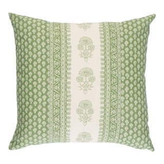 Schumacher x Mark D. Sikes Hyacinth Indoor/Outdoor Pillow 20" in Leaf Green For Sale