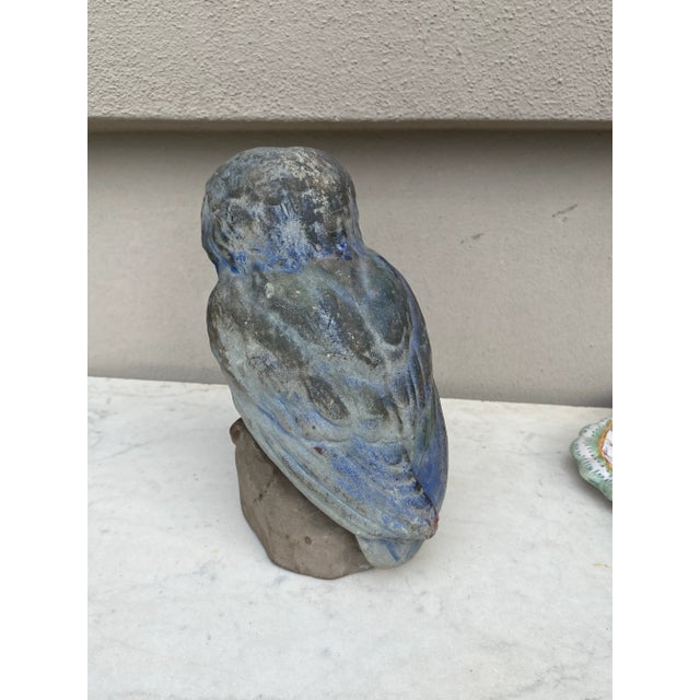 Rare Terracotta Majolica Owl Filmont Bavent Normandy For Sale - Image 4 of 6