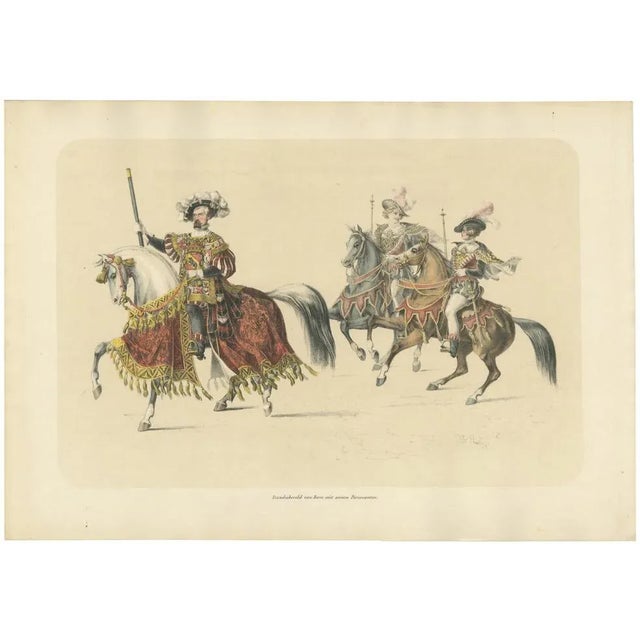 Heinrich Jenny, Bernese Stadthauptmann and His Retinue Grand Cavalcade 1853 Swiss Festival, 1855, Print For Sale - Image 10 of 10
