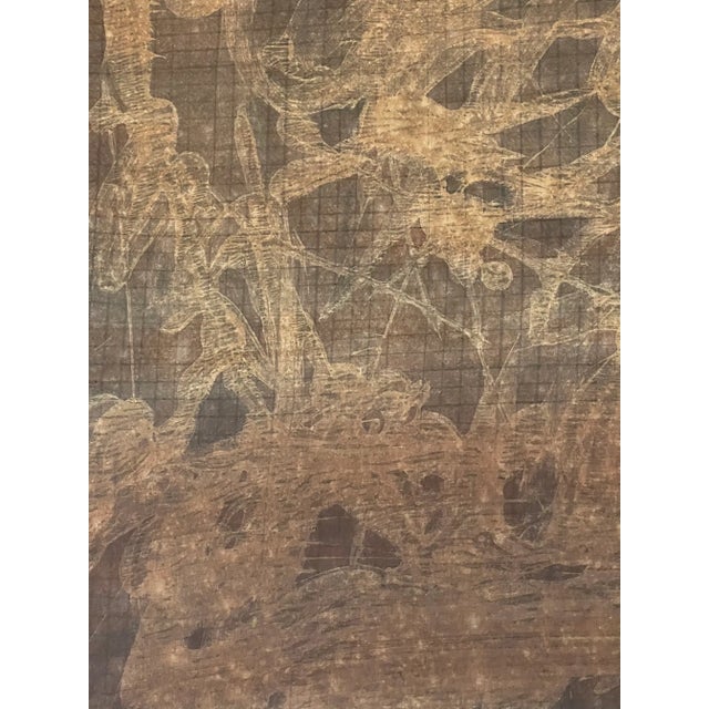 1990s Dark Modern Abstract Painting on Paper For Sale - Image 4 of 7