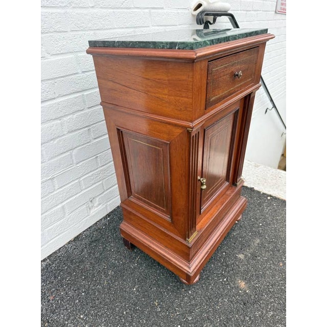 Pair of 19th Century French Cupboard Side Tables With Marble Tops For Sale - Image 17 of 17