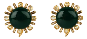 Elsa Studs, Green, Clip On