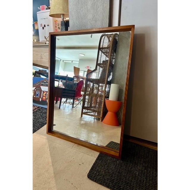 1950s Conant Ball Mid Century Maple Framed Wall Mirror by Leslie Diamond For Sale - Image 5 of 10