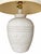1980s White Textured Urn Table Lamp With Raised Bands and Cream Empire Shade For Sale In Las Vegas - Image 6 of 9