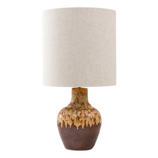 20th Century German Brown Lava Ceramic Table Lamp For Sale
