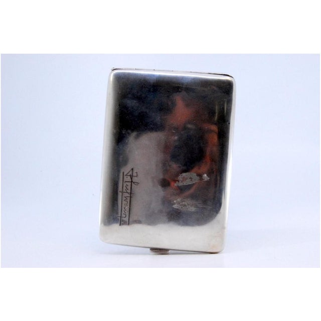 Silver Cigarette Case with Hinged Lid For Sale - Image 6 of 9