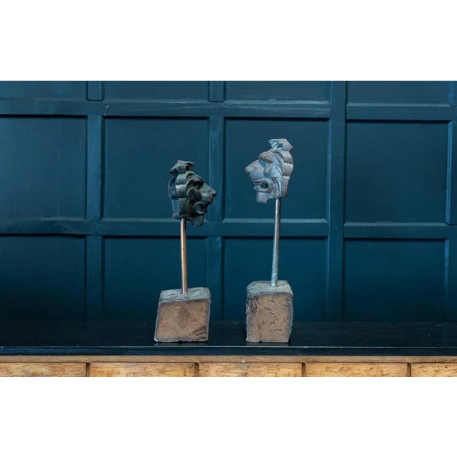 19th Century English Mounted Lion Masks in Cast Iron For Sale - Image 5 of 11