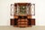 1940s Baker Furniture Style Regency Flame Mahogany Lighted Breakfront Bookcase Cabinet With Drop Front Secretary Desk, Circa 1940s For Sale - Image 5 of 16