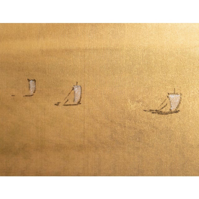 1970s Shōwa Era Japanese Byobu Screen, "Autumn Landscape With River" For Sale - Image 9 of 18