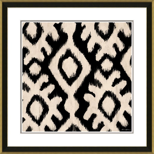 Illustration Stitched White on Black by Dana Gibson, Framed Art Print For Sale - Image 3 of 3