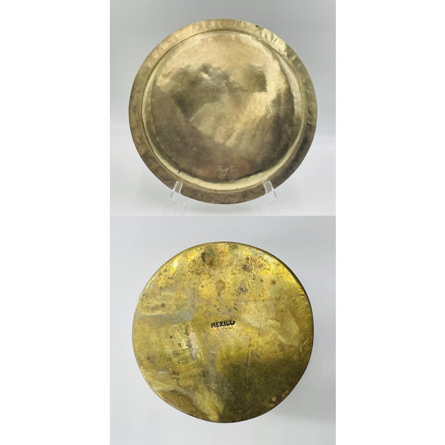 Mexican Brass and Abalone Shell Pitcher Set With Tray and Eight Cups, 1950s For Sale - Image 18 of 18