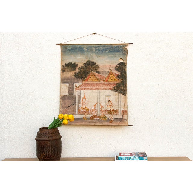 Antique Vessantara Thai Scroll Painting For Sale - Image 11 of 11