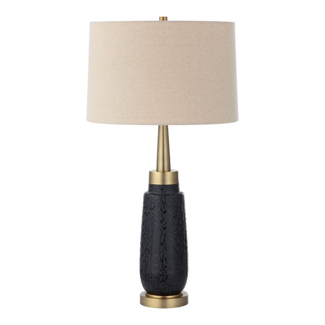 Spyglass Black Wood Grain Table Lamp For Sale