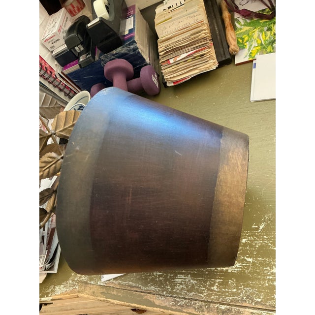 Pair of Italian 26” Vintage Tole Rose Topiaries For Sale - Image 4 of 8