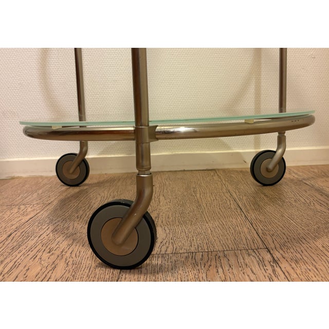 Mid-Century Modern Vintage Strind Two-Tiered Glass Trolleys by Ehlen Johansson for Ikea, 1980, Set of 2 For Sale - Image 3 of 7
