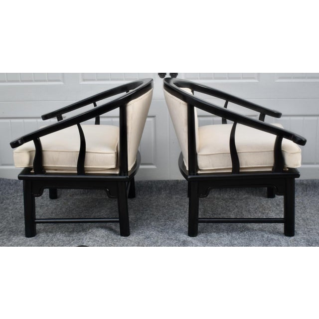 American of Martinsville Armchairs Vintage Horseshoe Ming Lounge Pair MCM For Sale - Image 9 of 15