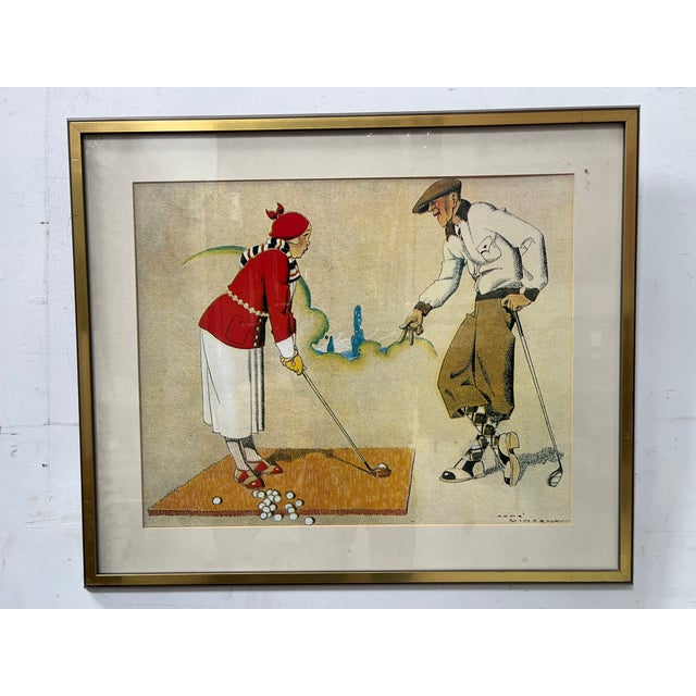 Unknown, The Golf Lesson, 1920s, Lithograph For Sale - Image 6 of 12