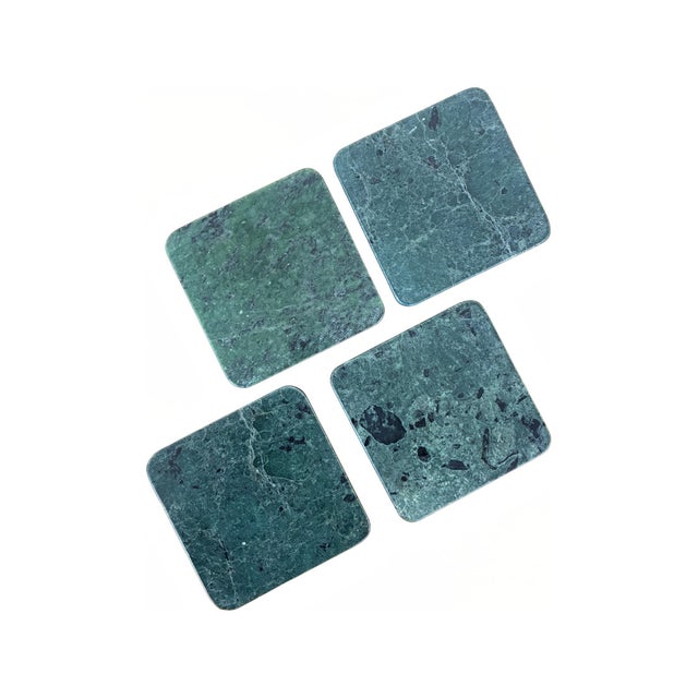 Evergreen Marble Coaster Set of 4 For Sale - Image 9 of 11