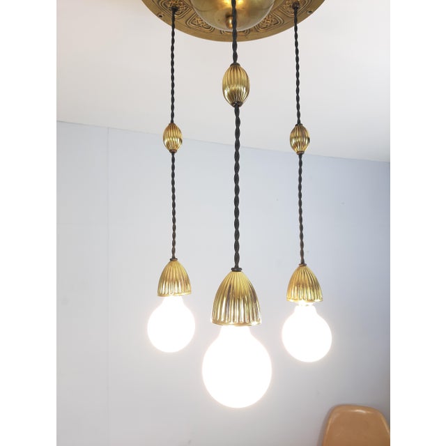 Antique Art Nouveau Ceiling Lamp, 1900 For Sale - Image 4 of 10