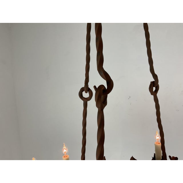 1940s Forged Iron Dragon Chandelier For Sale In West Palm - Image 6 of 11