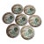 Late 19th Century Chinese Kangxi Style Famille Verte Peacock Porcelain Plates – Set of 7 For Sale