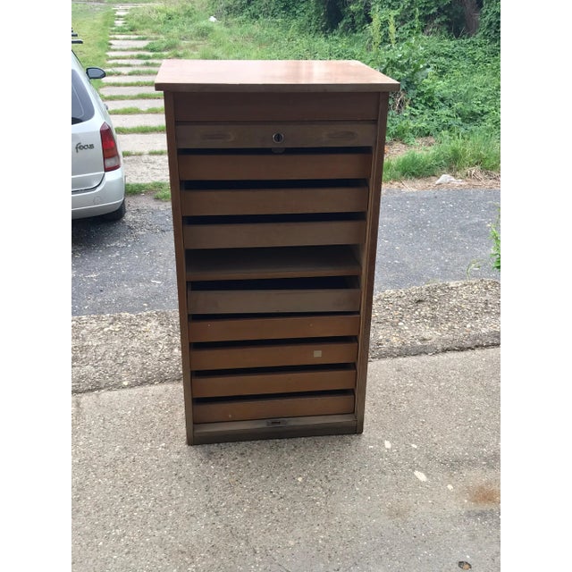 Industrial Tambour Front Cabinet, 1950s For Sale - Image 4 of 15