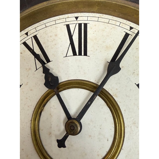 Octagonal Drop Wood Wall Clock, Antique For Sale - Image 9 of 12