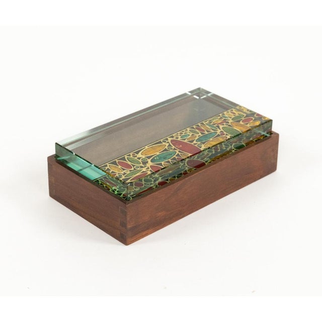 Mid-Century Modern Mid-Century Modern Box in Wood and Art Glass by Erwin Burger for Fontana Arte, Italy, 1950s For Sale - Image 3 of 18
