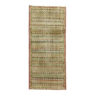 Mid 20th Century Small Pattern Turkish Deco Runner For Sale