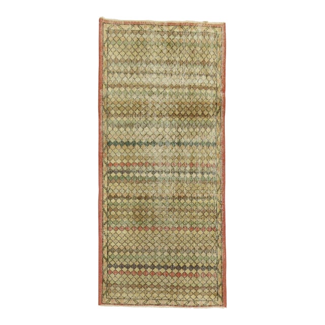 Mid 20th Century Small Pattern Turkish Deco Runner For Sale