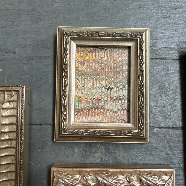 Rustic Vintage Collection of 5 Miniature Picture Frames-Set of 5 For Sale - Image 3 of 7