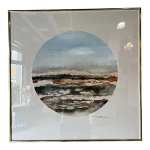 1980s Joane Miller Rafferty " Center Circle Daylight" Expressionist Landscape Painting
