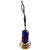 1980s Art Deco Style Chrome & Cobalt Nude Figural Lamp W/ Light-Up Cobalt Glass Base For Sale - Image 4 of 10