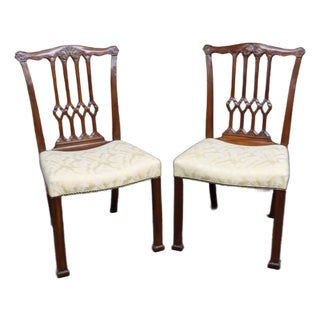 Pair of John Widdicomb Chippendale Style Mahogany Dining Chairs For Sale