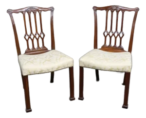 Pair of John Widdicomb Chippendale Style Mahogany Dining Chairs
