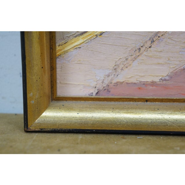 Late 20th Century H. McRae Impressionist European Cityscape Oil Painting on Board 11" For Sale - Image 6 of 11