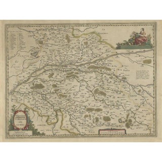 Antique Map of the Region of Touraine in France by Janssonius, 1657 For Sale