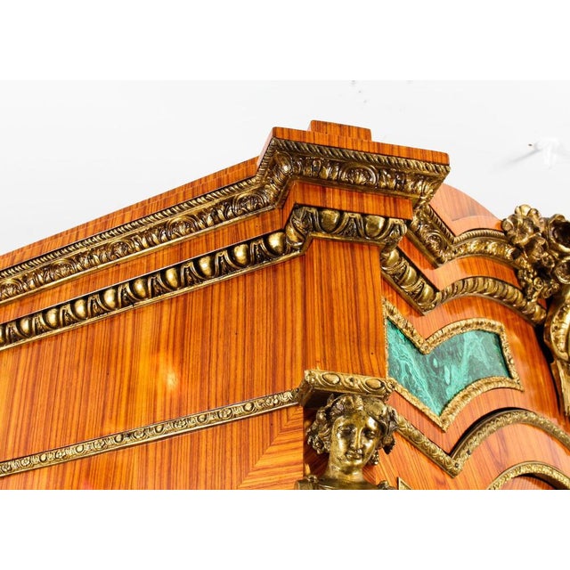 19th Century French Malachite & Ormolu Mounted Vitrine Cabinet For Sale - Image 12 of 18