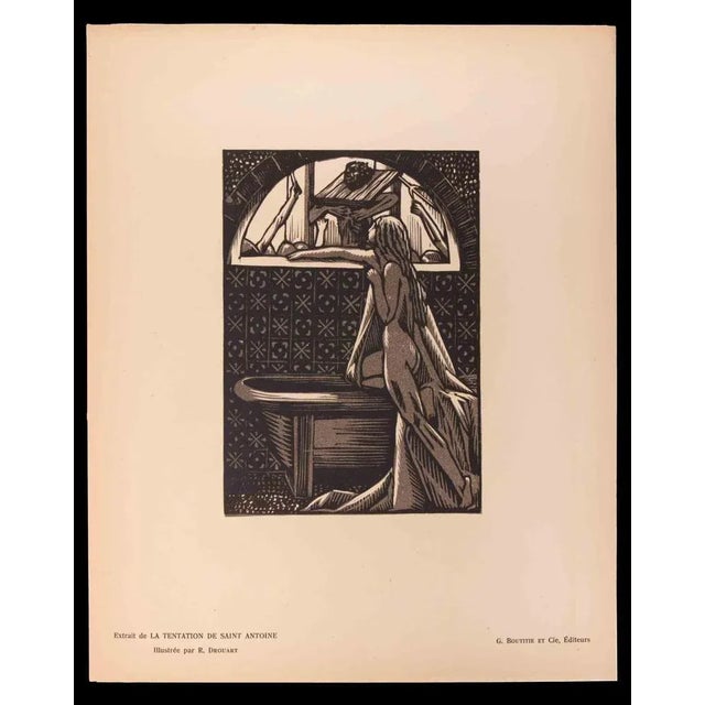 The Temptation of Saint Antony is an Original woodcut print realized by Raphael Drouart (1884-1972). The artwork is in...
