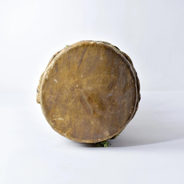 Early 20th Century Early 20th Century Fulani Wood Drum Tall with Animal Hide Guinea For Sale - Image 5 of 8