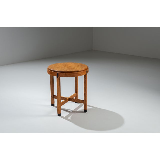 Art Deco Amsterdam School Round Side Table, 1930s For Sale - Image 4 of 11