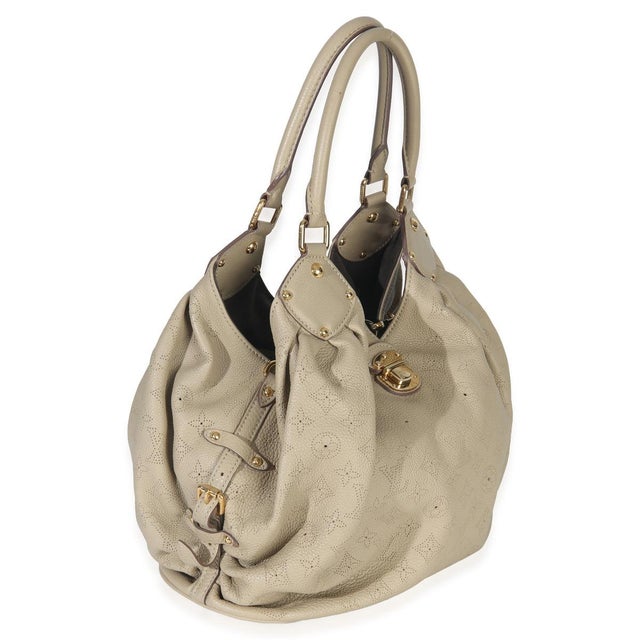 Contemporary Beige Monogram Mahina L Hobo For Sale - Image 3 of 9