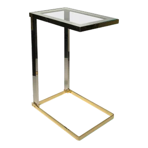 Vintage Postmodern DIA Cantilever Brass / Chrome Side End Table