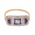 Traditional Early 20th Century Edwardian Old Mine Cut Diamond Sapphire 18k Yellow Gold Ring, Size 6.75 For Sale - Image 3 of 7