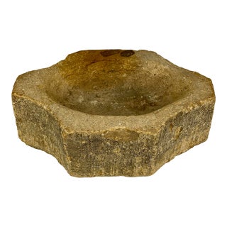 18th Century Small Basin/Dish Carved Rock For Sale