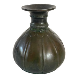 Just Andersen Danish Art Deco Patinated Disko Metal Vase Sculpture