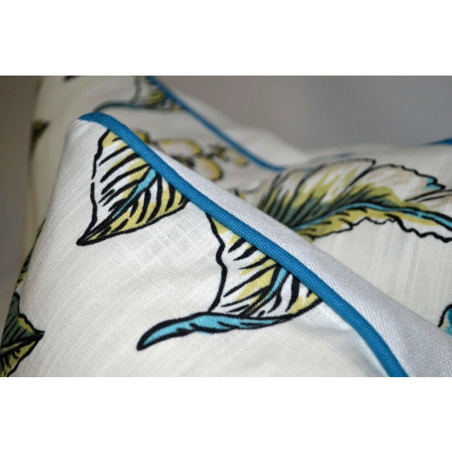 French Multi-Color Floral Pillows With Down Inserts - a Pair For Sale - Image 3 of 7