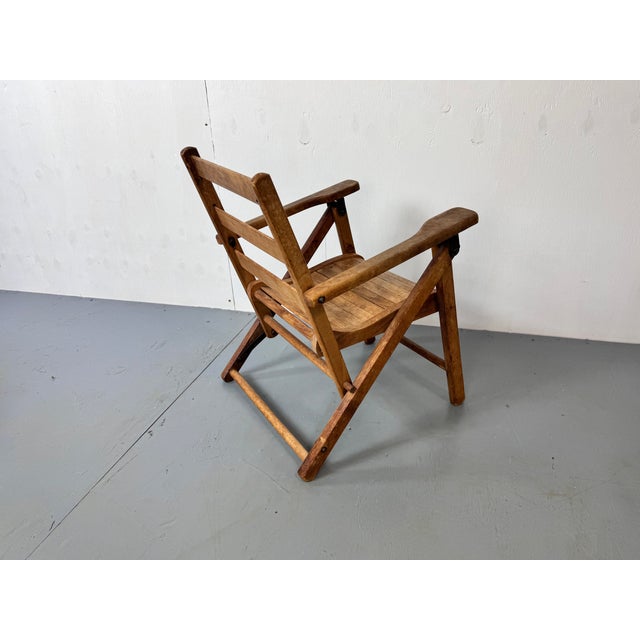 Mid-Century Wooden Foldable Children's Chair, 1950s For Sale - Image 4 of 11