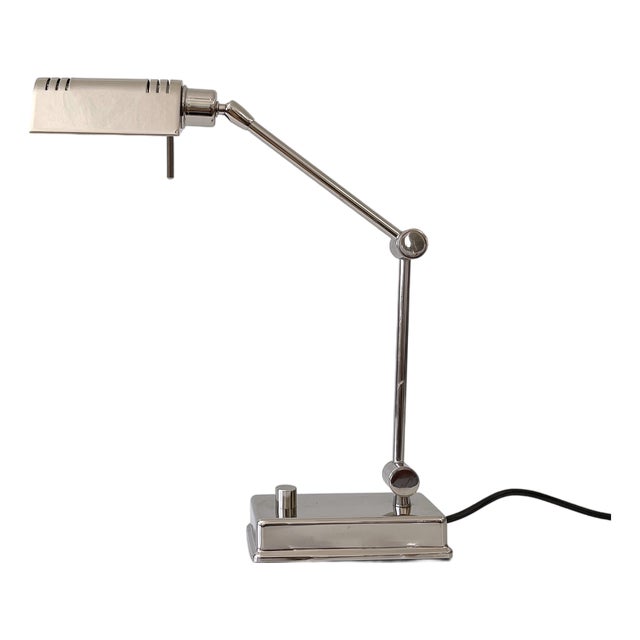 Nickel-Plated Brass Adjustable Desk Light from Holtkötter, Germany, 1980s For Sale