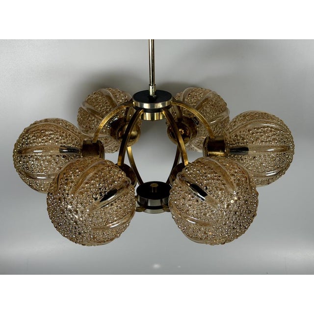 Sputnik Six-Light Chandelier in Glass from Kaiser-Leuchten, 1960s For Sale - Image 6 of 18